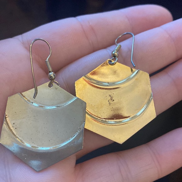 💛Vintage gold enameled earrings - Picture 5 of 11